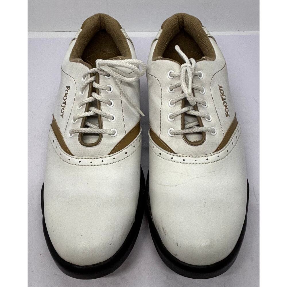 FootJoy FJ Women’s Golf Shoes Size 7M White & Tan 48762